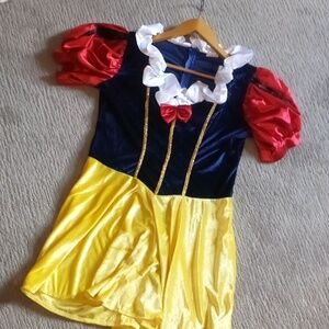 Snow white Dress Good Quality Costume - Zipper Back , Faux Crushed Velvet Large